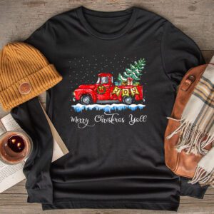 Red Truck Christmas Funny Merry Christmas Yall Women Gifts Longsleeve Tee