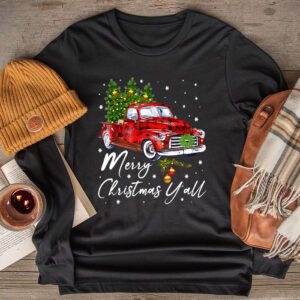 Red Truck Christmas Funny Merry Christmas Yall Women Gifts Longsleeve Tee