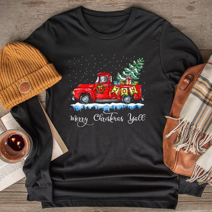 Red-Truck-Christmas-Funny-Merry-Christmas-Yall-Women-Gifts-Longsleeve-Tee Red Truck Christmas Funny Merry Christmas Yall Women Gifts Longsleeve Tee