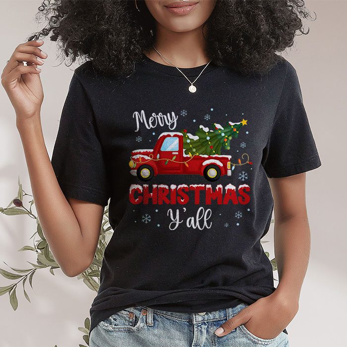Red-Truck-Christmas-Funny-Merry-Christmas-Yall-Women-Gifts-T-Shirt-1 Red Truck Christmas Funny Merry Christmas Yall Women Gifts T Shirt 1 3