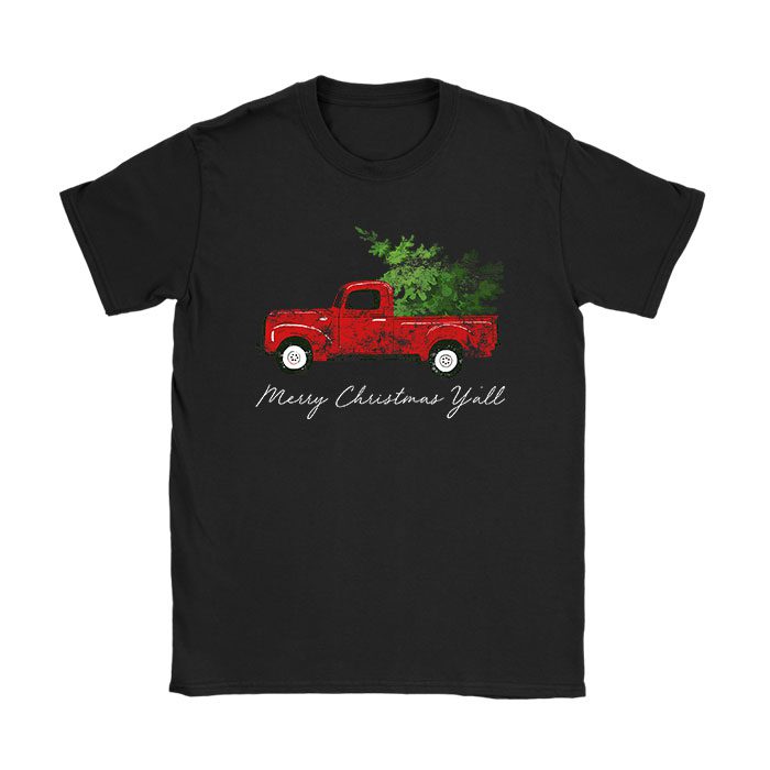 Red Truck Christmas Funny Merry Christmas Yall Women Gifts T-Shirt