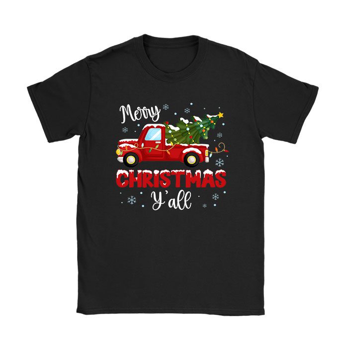 Red-Truck-Christmas-Funny-Merry-Christmas-Yall-Women-Gifts-T-Shirt Red Truck Christmas Funny Merry Christmas Yall Women Gifts T-Shirt