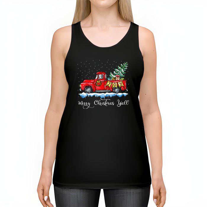 Red-Truck-Christmas-Funny-Merry-Christmas-Yall-Women-Gifts-Tank-Top-2 Red Truck Christmas Funny Merry Christmas Yall Women Gifts Tank Top 2