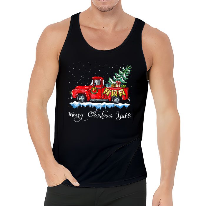 Red-Truck-Christmas-Funny-Merry-Christmas-Yall-Women-Gifts-Tank-Top-3 Red Truck Christmas Funny Merry Christmas Yall Women Gifts Tank Top 3