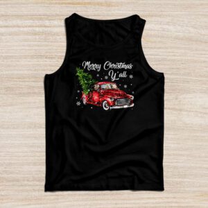 Red Truck Christmas Funny Merry Christmas Yall Women Gifts Tank Top