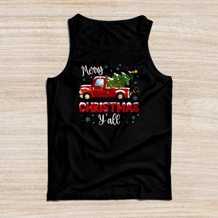Red-Truck-Christmas-Funny-Merry-Christmas-Yall-Women-Gifts-Tank-Top Red Truck Christmas Funny Merry Christmas Yall Women Gifts Tank Top