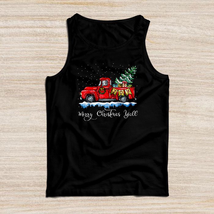 Red-Truck-Christmas-Funny-Merry-Christmas-Yall-Women-Gifts-Tank-Top Red Truck Christmas Funny Merry Christmas Yall Women Gifts Tank Top
