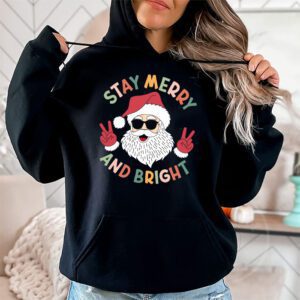 Retro Groovy Christmas Merry Stay Bright Hippie Santa Peace Hoodie 1 1