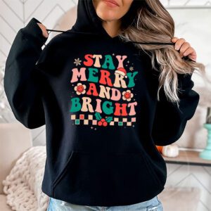 Retro Groovy Christmas Merry Stay Bright Hippie Santa Peace Hoodie 1 4