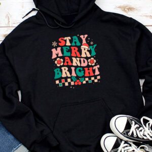 Retro Groovy Christmas Merry Stay Bright Hippie Santa Peace Hoodie