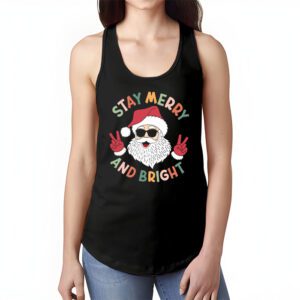 Retro Groovy Christmas Merry Stay Bright Hippie Santa Peace Tank Top 1 1