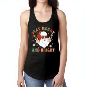 Retro Groovy Christmas Merry Stay Bright Hippie Santa Peace Tank Top 1 2