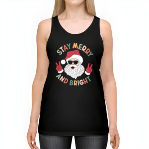 Retro Groovy Christmas Merry Stay Bright Hippie Santa Peace Tank Top 2 1