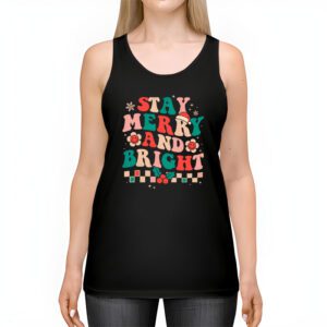 Retro Groovy Christmas Merry Stay Bright Hippie Santa Peace Tank Top 2 4