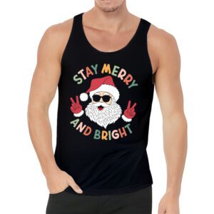 Retro Groovy Christmas Merry Stay Bright Hippie Santa Peace Tank Top 3 1