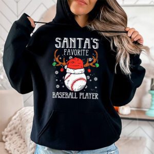 Santas Favorite Baseball Player Christmas Pajama Hoodie 1 1