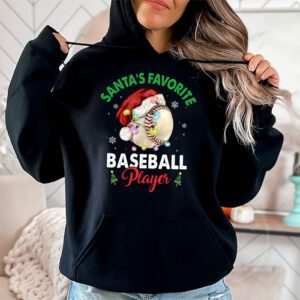 Santas Favorite Baseball Player Christmas Pajama Hoodie 1 2