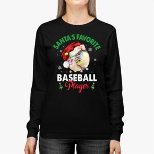 Santa's Favorite Baseball Player Christmas Pajama Longsleeve Tee 2 Santas Favorite Baseball Player Christmas Pajama Longsleeve Tee 2 2