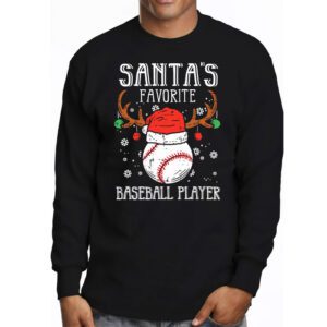 Santa's Favorite Baseball Player Christmas Pajama Longsleeve Tee 3 Santas Favorite Baseball Player Christmas Pajama Longsleeve Tee 3 1