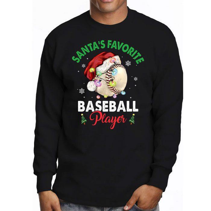 Santas-Favorite-Baseball-Player-Christmas-Pajama-Longsleeve-Tee-3 Santas Favorite Baseball Player Christmas Pajama Longsleeve Tee 3 2