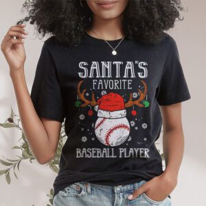 Santas Favorite Baseball Player Christmas Pajama T Shirt 1 1