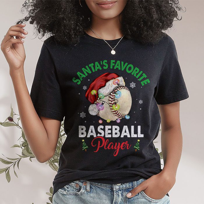 Santas-Favorite-Baseball-Player-Christmas-Pajama-T-Shirt-1 Santas Favorite Baseball Player Christmas Pajama T Shirt 1 2