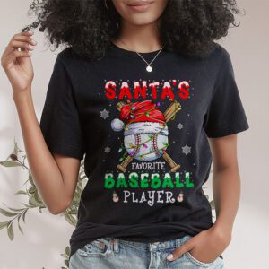 Santas Favorite Baseball Player Christmas Pajama T Shirt 1