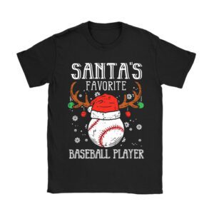 Santa’s Favorite Baseball Player Christmas Pajama T-Shirt