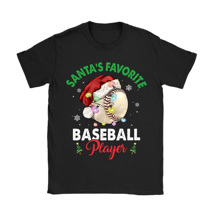 Santas-Favorite-Baseball-Player-Christmas-Pajama-T-Shirt Santa's Favorite Baseball Player Christmas Pajama T-Shirt
