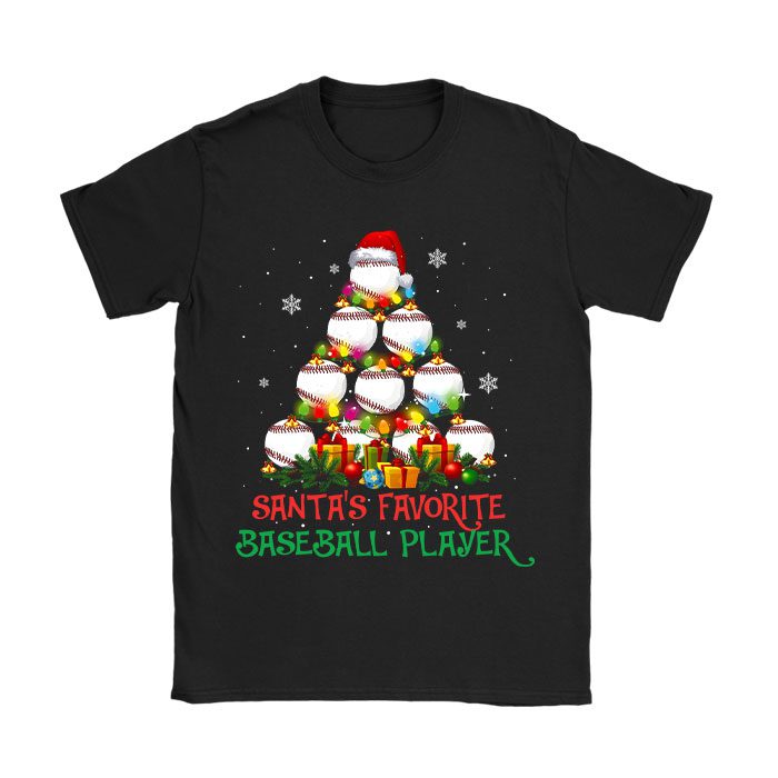 Santa's Favorite Baseball Player Christmas Pajama T-Shirt
