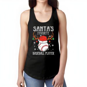 Santas Favorite Baseball Player Christmas Pajama Tank Top 1 1