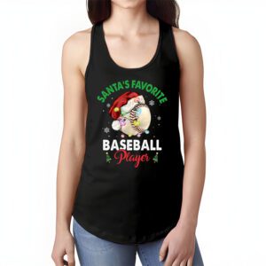 Santa's Favorite Baseball Player Christmas Pajama Tank Top 1 Santas Favorite Baseball Player Christmas Pajama Tank Top 1 2