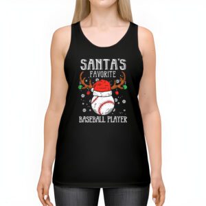 Santas Favorite Baseball Player Christmas Pajama Tank Top 2 1