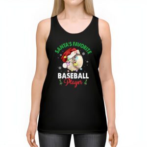 Santa's Favorite Baseball Player Christmas Pajama Tank Top 2 Santas Favorite Baseball Player Christmas Pajama Tank Top 2 2