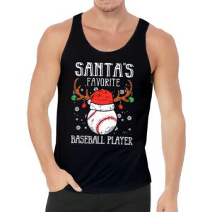 Santas Favorite Baseball Player Christmas Pajama Tank Top 3 1