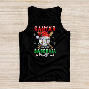 Santa’s Favorite Baseball Player Christmas Pajama Tank Top