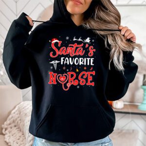 Santas Favorite Nurse Christmas Short Sleeve Hoodie 1 1