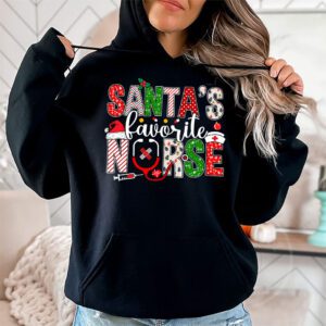 Santas Favorite Nurse Christmas Short Sleeve Hoodie 1 3