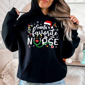 Santas Favorite Nurse Christmas Short Sleeve Hoodie 1