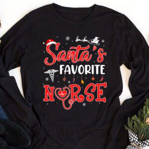 Santas Favorite Nurse Christmas Short Sleeve Longsleeve Tee 1 1