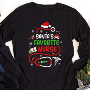 Santas Favorite Nurse Christmas Short Sleeve Longsleeve Tee 1 2