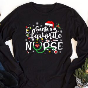 Santas Favorite Nurse Christmas Short Sleeve Longsleeve Tee 1