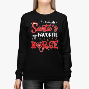Santas Favorite Nurse Christmas Short Sleeve Longsleeve Tee 2 1