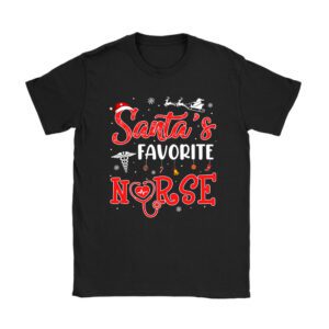 Santa’s Favorite Nurse Christmas Short Sleeve T-Shirt