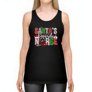 Santas Favorite Nurse Christmas Short Sleeve Tank Top 2 3