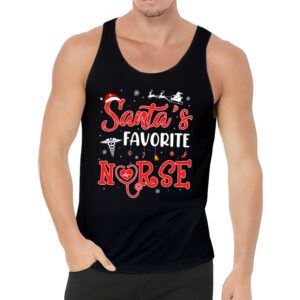 Santas Favorite Nurse Christmas Short Sleeve Tank Top 3 1