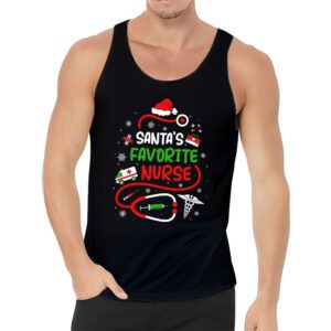 Santas Favorite Nurse Christmas Short Sleeve Tank Top 3 2