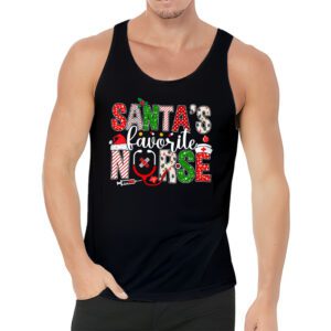 Santas Favorite Nurse Christmas Short Sleeve Tank Top 3 3