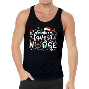 Santas Favorite Nurse Christmas Short Sleeve Tank Top 3