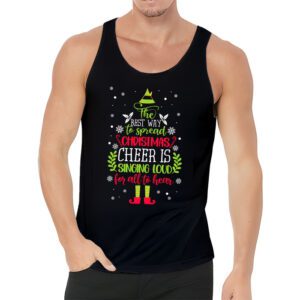 Spread christmas cheer is singing loud shirt xmas Elf pajama Tank Top 3